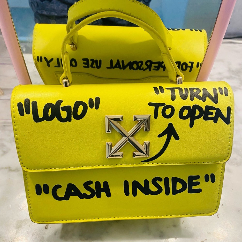 “Off-White” Style Yellow Purse